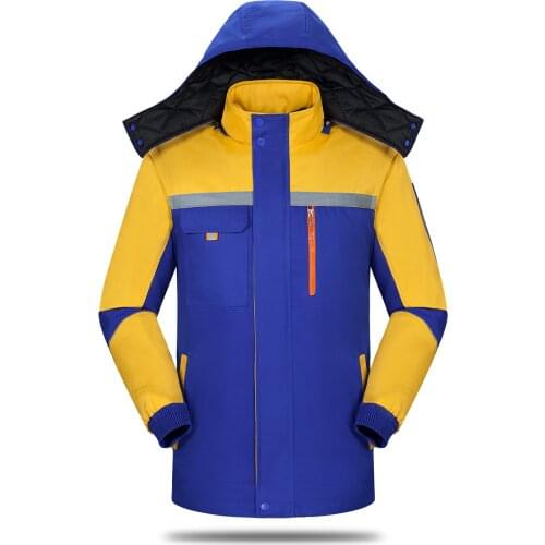 Mens and womens autumn and winter small zipper polar fleece cotton work clothes factory workshop work clothes 8801