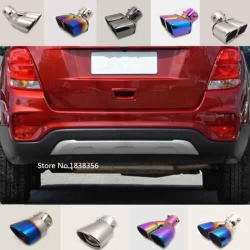 Car styling body cover muffler exterior end tail pipe outlet dedicate stainless steel exhaust tip For Chevrolet TRAX 2017 2018