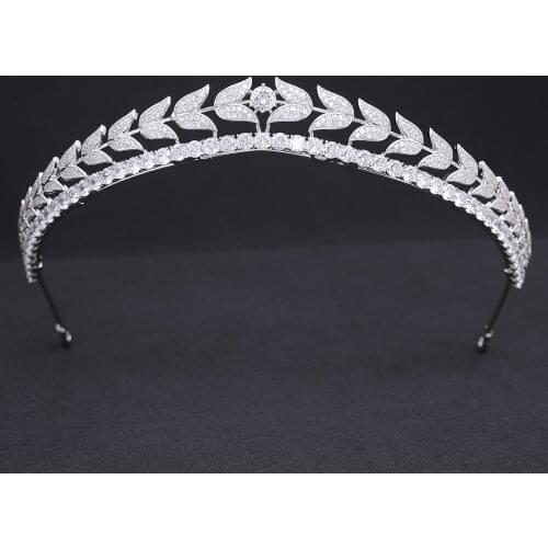 Pretty Cubic Zirconia Tulip Headband for Wedding,Crystal Tiaras,headband for Girl,Prom,Party Head Jewelry CH10396