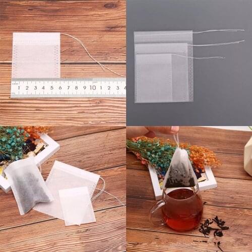 100Pcs/Lot Teabags 5 x 7CM Empty Scented Tea Bags With String Heal Seal Filter Paper for Herb Loose Tea