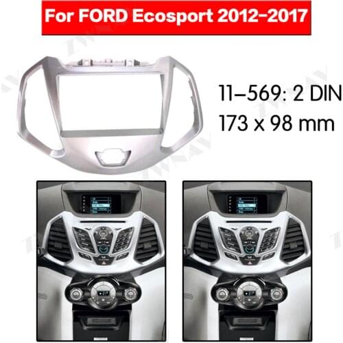 Radio Facia For FORD ECOSPORT 2012-2017 2DIN (UV SILVER Bracket dvd player Fascia Car Stereo Radio Installtion Dash