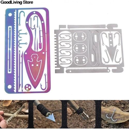 New 17 In 1 Fishing Gear Hook Card Outdoor EDC Tools Outdoor Camping Equipment Emergency Supplies Multifunctional Survival Tools