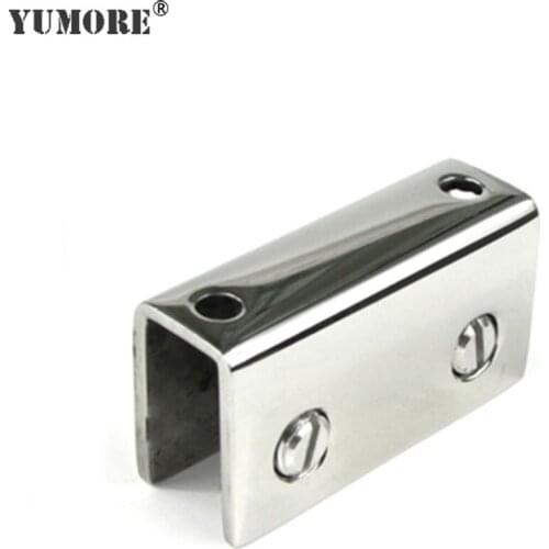 YUMORE 50pcs/lot Glass Clamp Bathroom Glass Shelf Clamp Clip 10-12mm Holder 304 Stainless Steel Support Bracket
