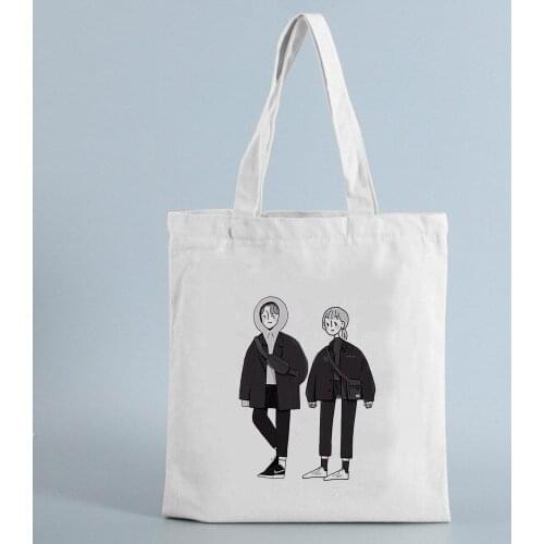 Killer Leon Girl Canvas Bags Folding Shopping Bag Designer Handbags for Boutique Woman Big Shopper Bags Women Products Printed