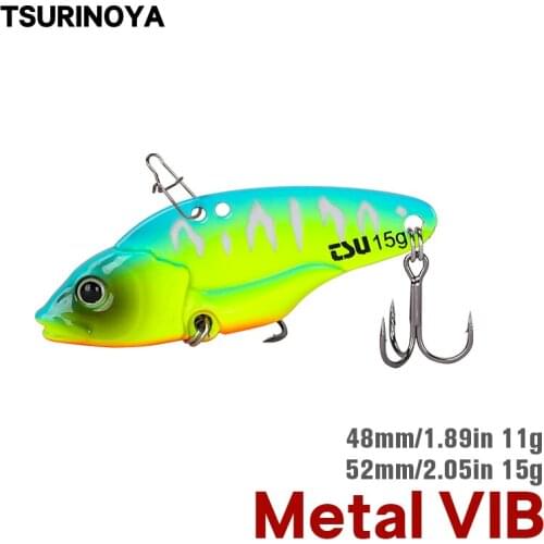 TSURINOYA Fishing Lure Metal VIB ATTACKER 48mm 52mm 11g 15g Vibration Hard Baits Wobbler Bass Pike Spinner Winter Fishing Bait