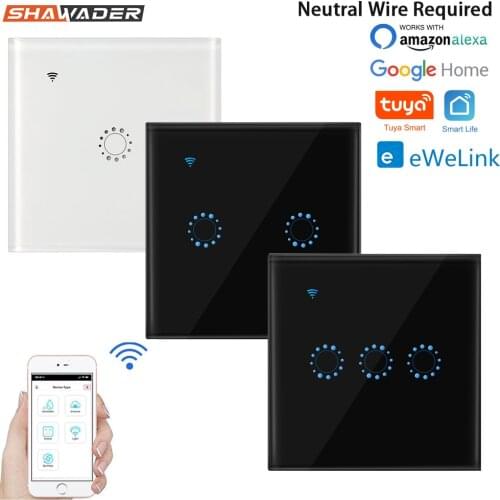 Smart WiFi Tuya Light Wall Switches Touch Glass Panel Wireless Remote Voice Control Remote Control by Ewelink Alexa Google Home
