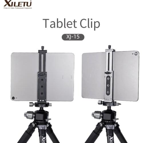 XJ-15 Universal Aluminum Alloy Tablet Phone Stand Holder Clip Tripod Adjustable Bracket For Mobile Phones Ipro Tablets 12.9in