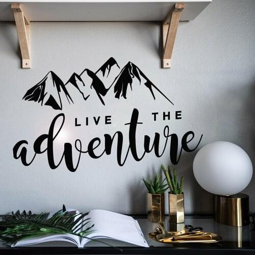 Adventure Motivation Wall Decal Quotes Live The Adventure Vinyl Home Wall Stickers Removable Bedroom Decoration Poster Z618
