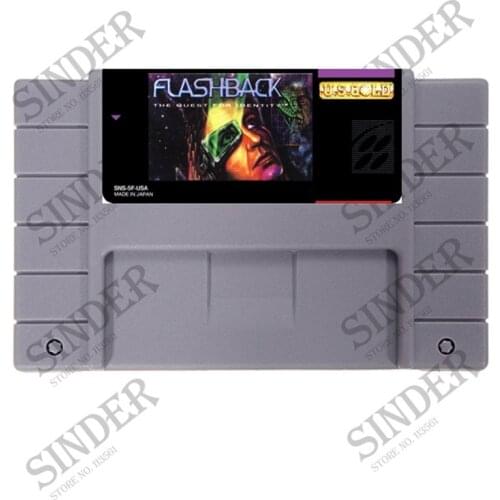 Flashback English Game 16 bit Big Gray Game Card For NTSC Game Player
