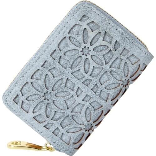 2020 Womens Card Holder Wallets Cute Personality PU Leather Credit ID Card Holder Zipper Pocket Coin Purse Mini Business Case