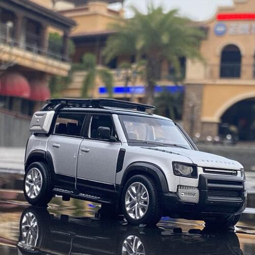 1:32 Land Rover Defender SUV Alloy Car Model Diecast Metal Toy Off-road Vehicles Model Sound and light Collection Childrens Gift