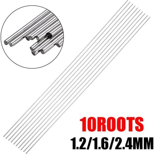 10Pcs 330mm Long 1.2mm/1.6mm/2.4mm Stainless Steel TIG Welding Rods Filler Easy Use For Welding Supplies