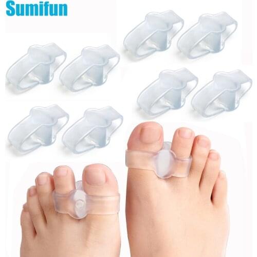 10Pcs Silicone Gel Two Hole Thumb Valgus Corrrctor Toe Separator Protector Hallux Overlapping Orthopedic Pedicure Foot Care Tool