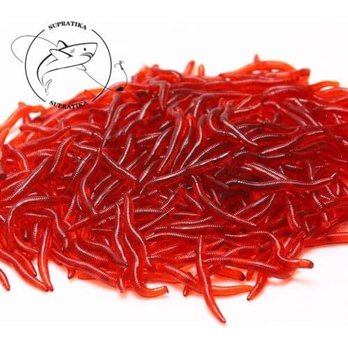 100Pcs/lot 3.5cm 0.25g Isca Artificial Simulation Red Earthworm Soft Bait Fishing Lure Lifelike Worm Smell Baits Pesca