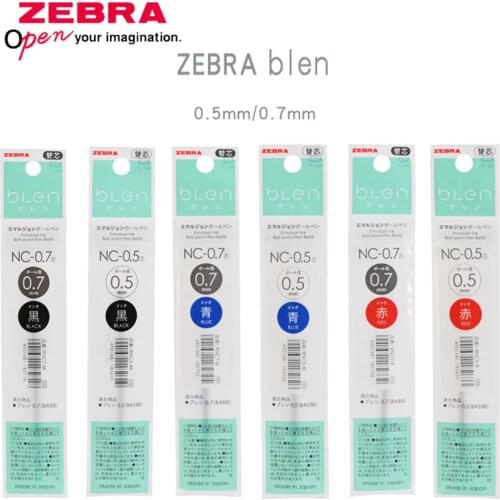 3pcs ZEBRA Ballpoint Pen Refill for Blen BAS88 Quick Dry 0.5 / 0.7 Student Business Office Supplies