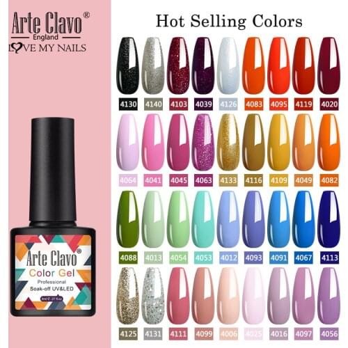 Arte Clavo 8ml Gel Nail Polish Nails Shiny Color Soak Off UV Gel Varnish Semi Permanant UV Gel Nail Art Need Led Lamp Top Coat