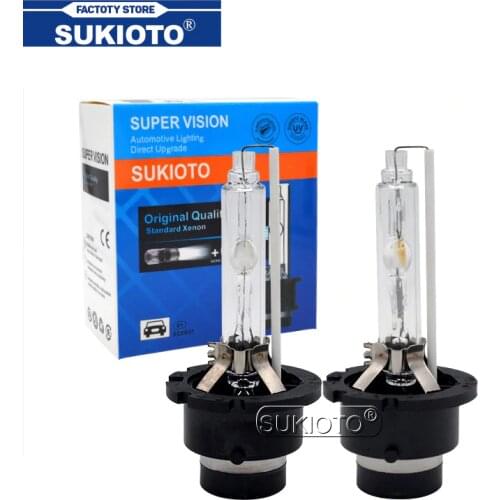 SUKIOTO D2S D2R D4S D4R 4300K 5000K 6000K 8000K 10000K HID Headlight Bulb 35W 55W Car Light Xenon D2 D4 HID Replacement Bulbs