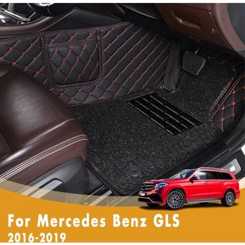 RHD Car Floor Mats For Mercedes Benz GLS 2019 2018 2017 2016 Double Layer Wire Loop Car Accessories Custom Interior Carpet Cover