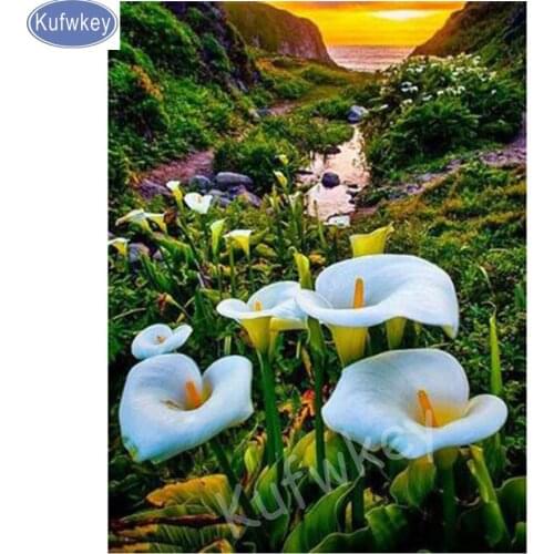 Large 5d diamond painting cross stitch kits diamond embroidery pictures mosaic pattern home decor flowers painting full square