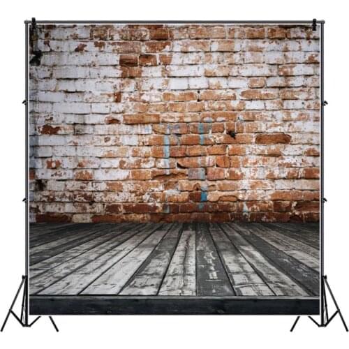 Grunge Brick Wall Wooden Floor Newborn Baby Portrait Photography Backdrop Photographic Backgrounds Photocall Photo Studio Props