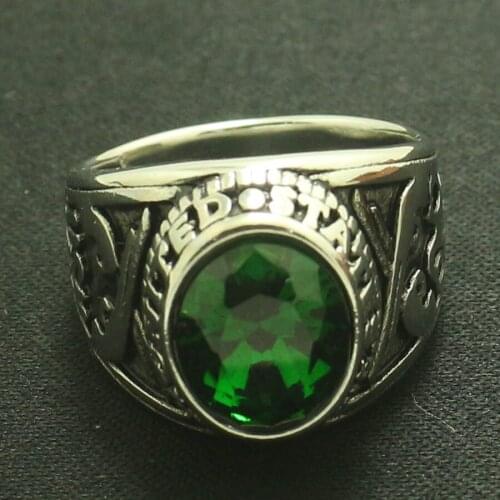 304 Stainless Steel Cool Classic United States Navy Red Stone Ring