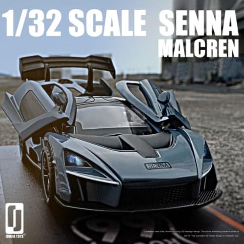 New 1/32 2021 McLaren Senna Simulation Alloy Model Metal Vehicle With Sound Light Pull Back Car For Childrens Toys Gifts