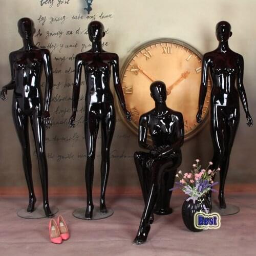 Fashionable Best Quality Full Body Mannequin Black Female Mannequin Fiberglass Female Model Factory Direct Sell
