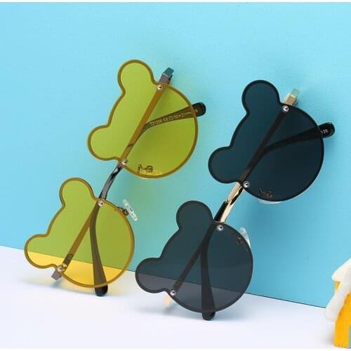 Fashion Kids Sunglasses Polarized Cartoon Bear Girls Retro Eyeglasses Boys Alloy Safe Frame Cute Glasses Children Shades
