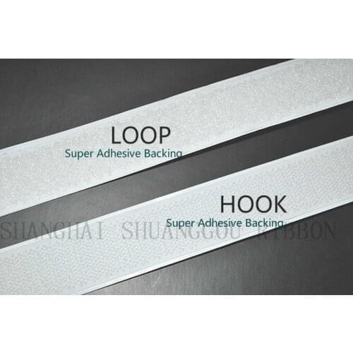 New High Quality 50mm 2" Width 2 Meters*Hook Loop White Super Adhesive Backing Tape Fastener Sewing DIY Garment Accessories