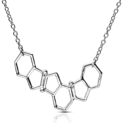 Silver Color Pendant Necklace For Women To Create Geometric Honeycomb Square Zinc Alloy Korean Fashion Necklace Jewelr