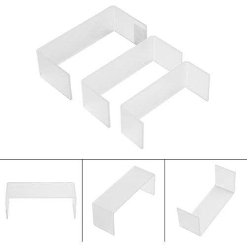3Pcs 3mm Transparent Acrylic Display Stand Mini Figure Storage Rack Jewelry Cosmetic Lipstick Makeup Shelf Holder Organizer