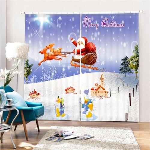 Customized Christmas gift Luxury 3D Blackout Window Curtain Drapes For Living room Bed room Hotel Wall Tapestry Cortinas