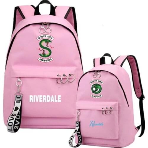 South Side Serpents Riverdale Southside Backpack Canvas Bag Riverdale School Bags Girls Mochila Feminina Riverdale Notebook Bags