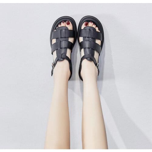 Female Sandal Comfort Shoes For Women Breathable Closed Toe Sandals 2021 Womens Shoes Ladies Comfort Block Retro Gladiator