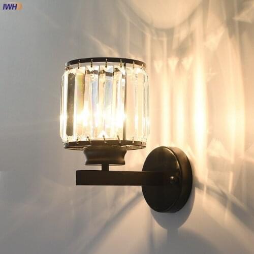 Crystal Modern LED Wall Lights Nordic Mirror Light Black Wandlamp Bathroom Bedroom Living Room Sconces Applique Murale Luminaire