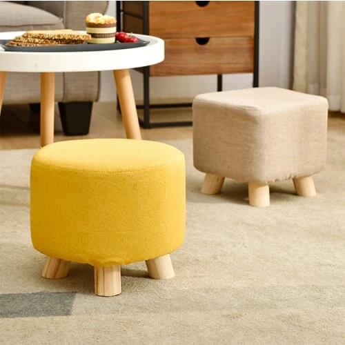 Household Solid Wood Round Low Stool кресло качалка Dining Chair Sofa Stools Tea Table стулья для кухни Children Adults Cute