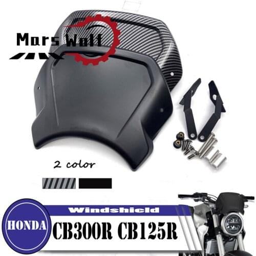 Motorcycle Carbon Fiberlines Sports Windshield WindScreen Deflector Viser Visor Fits For Honda CB125R CB300R 2018 2019 2020 2021