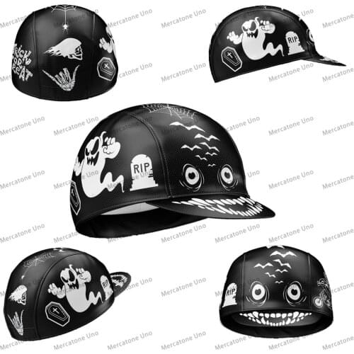 Halloween Bike Caps Black Bicycle Hats Men&Women Summer Cycling Cap Gorra Ciclismo