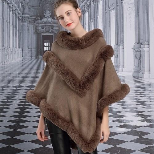 Woman Cape Cloak Faux Fur women capes and shawls Fashion sweater poncho female coat luxury Spring and winter cardigan and capes
