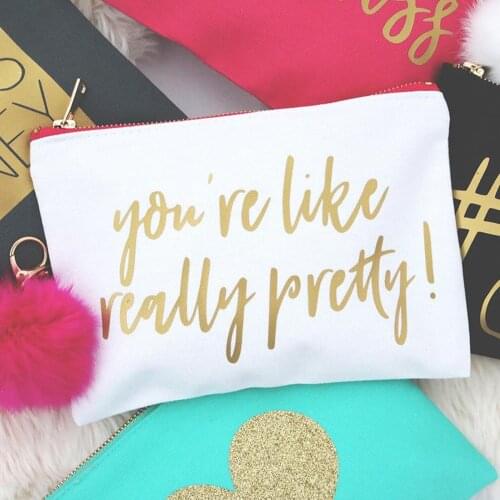 Gold elegant bride makeup Bag bridesmaid Make Up Bag unique gift for her bridal shower Cosmetic bag Wedding Toiletry Bag pouch