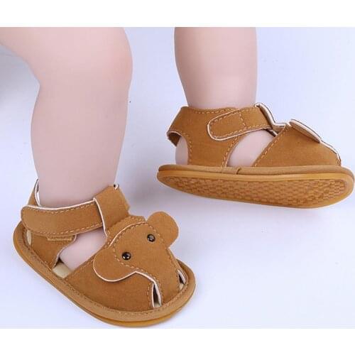 1 Pair Baby Shoes Anti-slip Design Breathable Faux Leather Fashion Infant Sandals for Summer