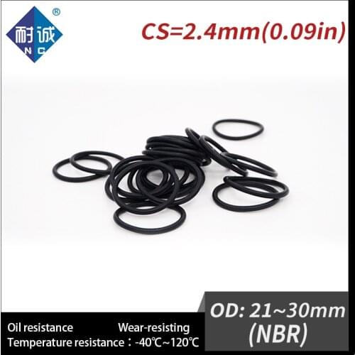 10PCS/lot Rubber Black NBR CS2.4mm OD21/22/23/24/25/26/27/28/29/30mm O Ring Gasket Oil resistant waterproof