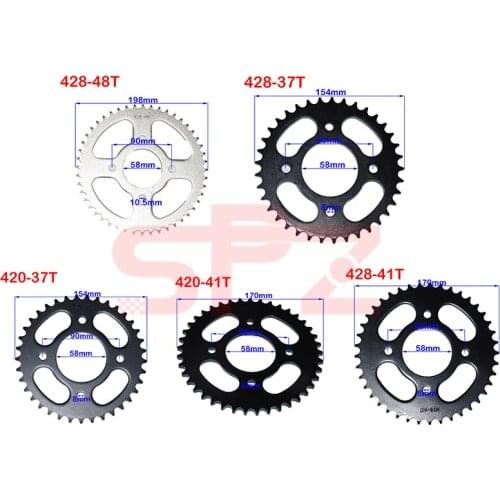 110cc 125cc 140cc dirt pit bicycle kart suitable for 420/428 chain 37T/41T/48T motorcycle chain sprocket rear rear sprocket gear
