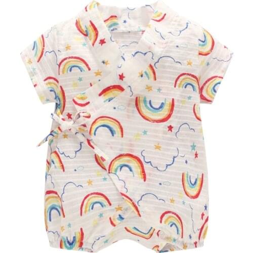 2020 Cute Japanese Kids Clothes Baby Rompers Cotton Kimono Summer Baby Boys and Girls Clothing Toddler bebe Tracksuit Playwear