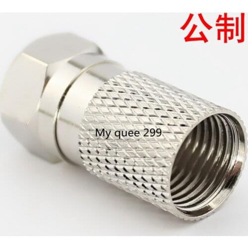 75-7 thread - head metric -7 self - tight F cable TV 75-7 threaded cable TV connector RG11F head