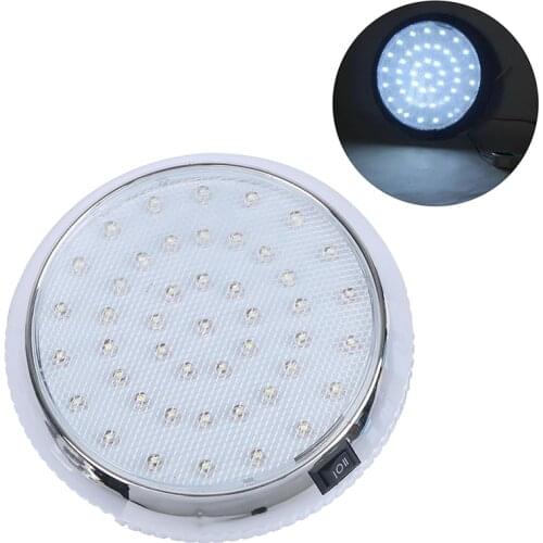 12v Car Vehicle 46-led Interior Indoor Roof Ceiling Dome Light White Reading Lamps 12.5 X 12.5x 2cm