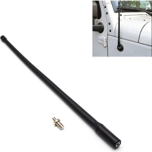 1 Pcs 13" Inch Car Radio AM FM Amplified Signal Aerial Antenna for Jeep Wrangler JK JKU JL 2007-2018 Black ABS+metal
