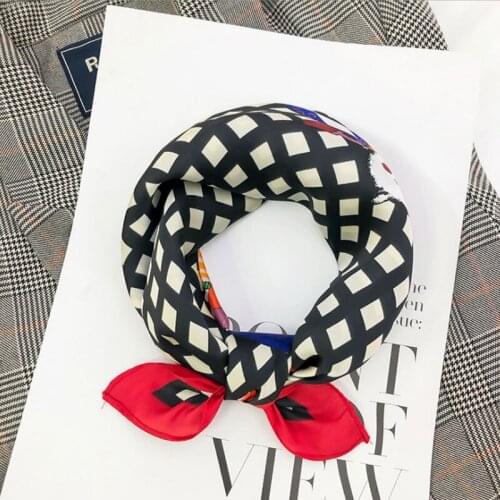 Brand Square Silk Scarf Women Luxury Plaid Wraps Print Scarves For Ladies Bandana Fashion Hijabs Neckerchief
