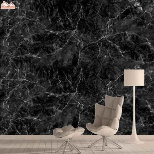 Black Marble Pattern Murals Walls Paper Papers Home Decor Interroom Display Wallpapers for Living Room PVC Peel and Stick Rolls
