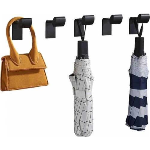 Black Note Clothes Hook Space Aluminum Bathroom Coat Holder Punch-free Waterproof Clothes Single Hook Small Clasp